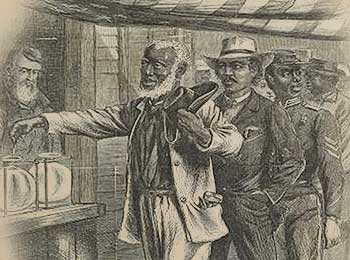 Image from a political cartoon about the 15th Amendment